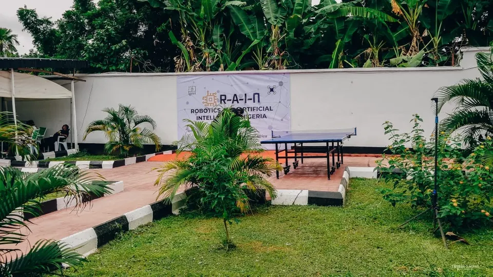 The RAIN compound with the RAIN banner and table tennis